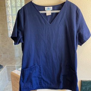 Excellent used condition navy blue scrub top